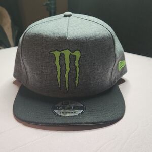 Monster Energy Gray and Black Snapback Hat